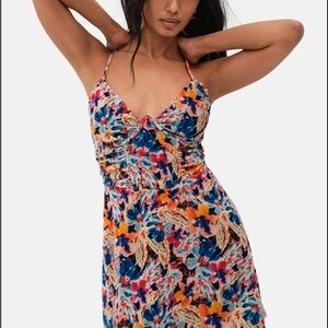 For Love And Lemons XS Brooklyn Floral Mini Dress - Multicolor